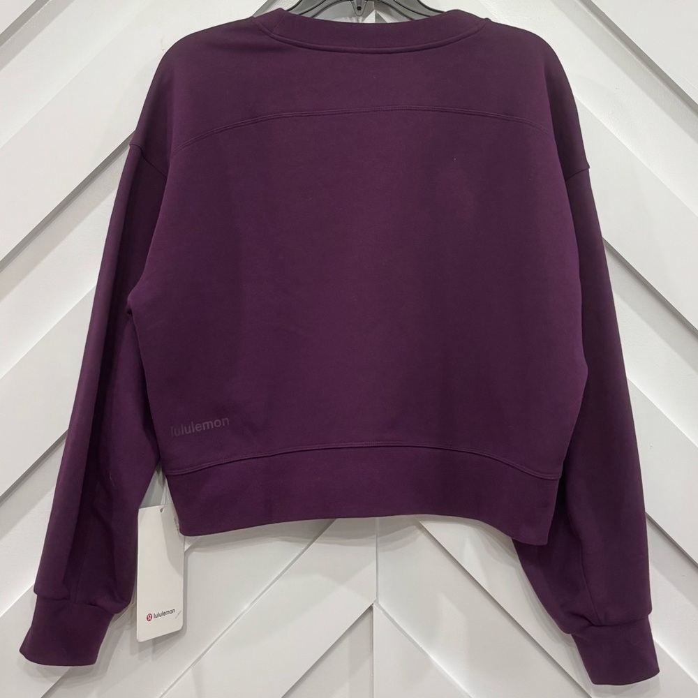 NWT Lululemon Perfectly Oversized Cropped Crew Size 6 In Darkest Magenta - Picture 6 of 6